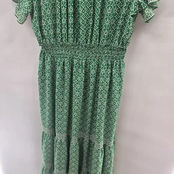 Max Studio Green Ruffled Tiered Maxi Dress 2x - Picture 7 of 15